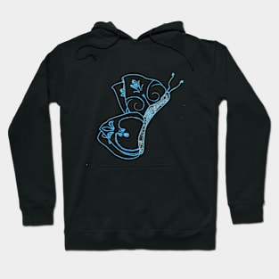 whimsical teal butterfly Hoodie